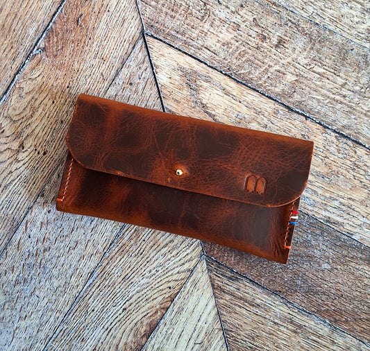 Étui à lunettes en cuir Wax