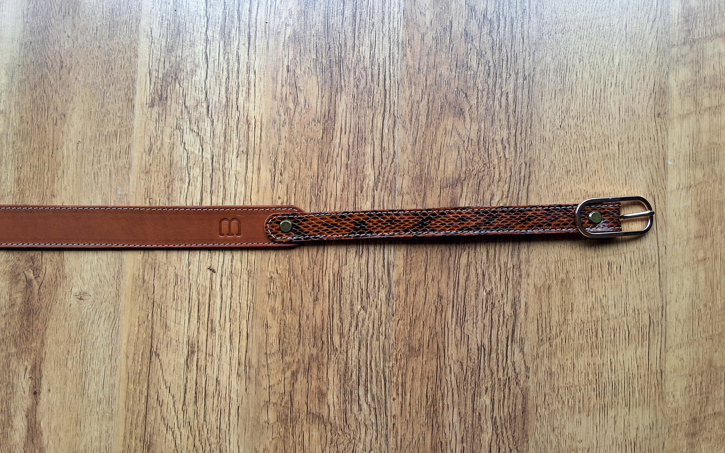 Ceinture ”Marie” bi-matière marron
