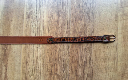 Ceinture ”Marie” bi-matière marron