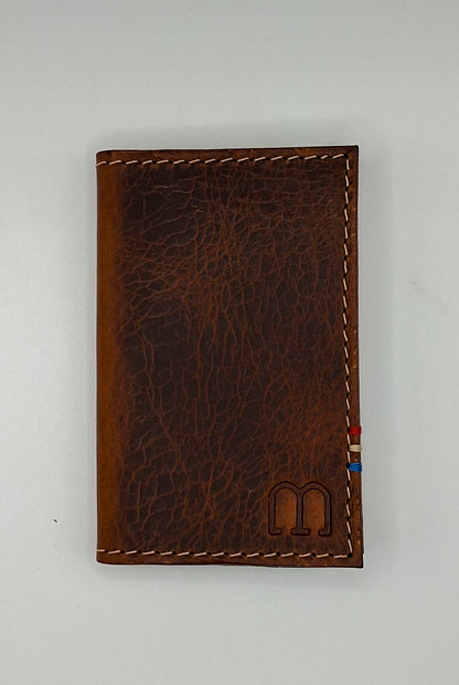 Porte cartes ultra compact en cuir wax