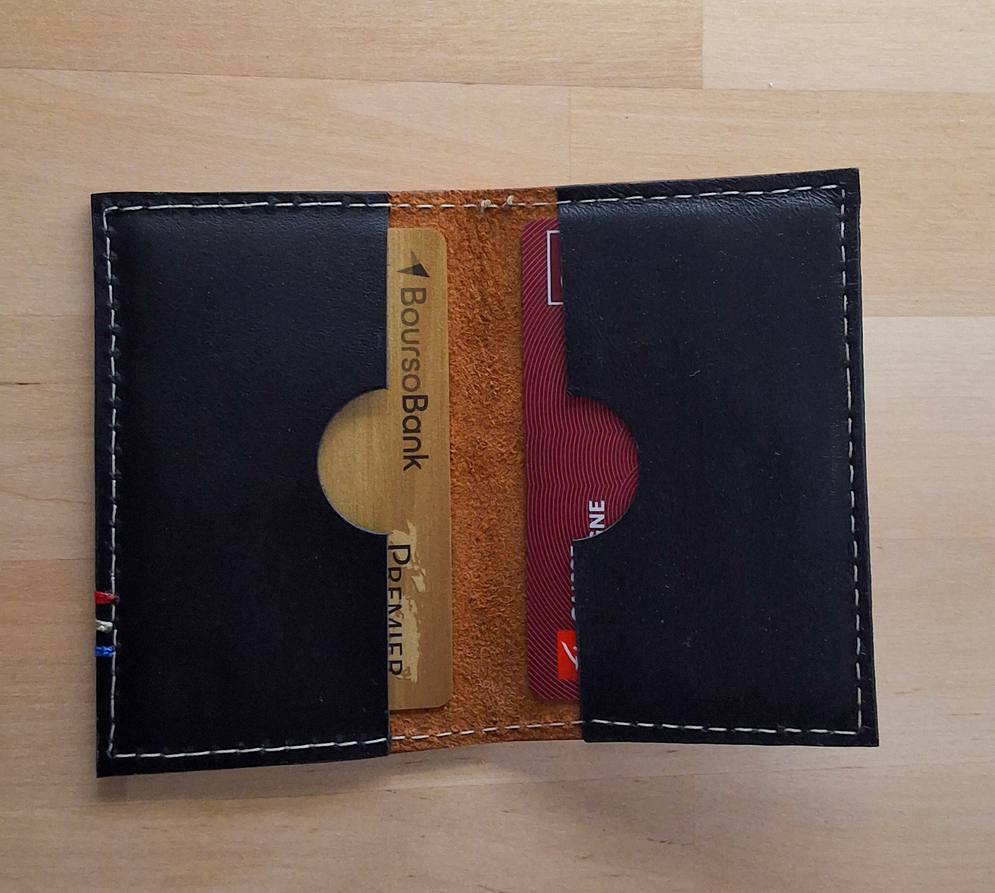 Porte cartes ultra compact en cuir wax